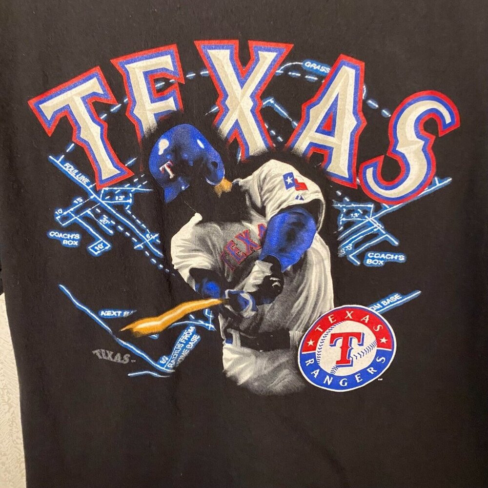 Texas Rangers MLB Genuine Merchandise Black Logo‎ T-shirt Size Large - Picture 4 of 7